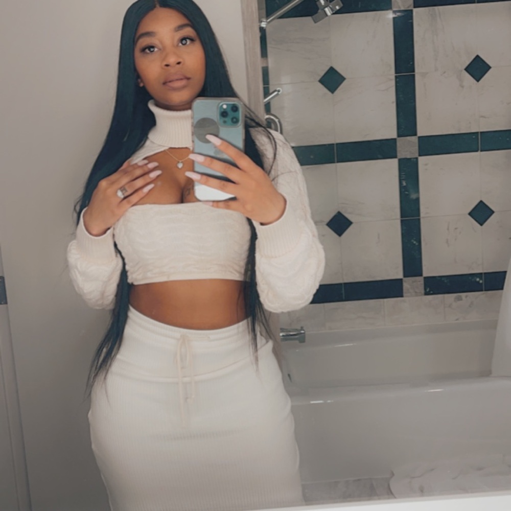 Cable knit cami and sweater